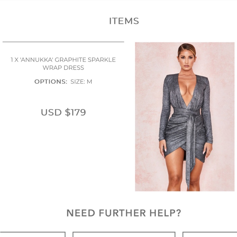 House of CB silver mini dress